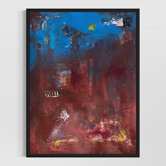 Original Mixed Media Abstract Art Painting 18x24 “Aluminum